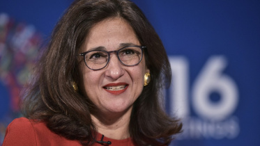 কলাম্বিয়া বিশ্ববিদ্যালয়ের প্রেসিডেন্ট নেমাত মিনোশে শফিক। ফাইল ছবি: এএফপি