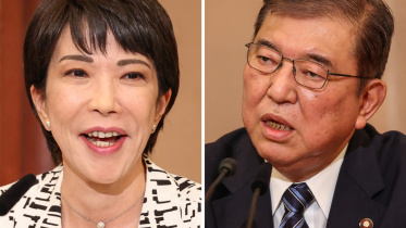 জাপানের ক্ষমতাসীন দলের নেতা ও প্রধানমন্ত্রীর পদের জন্য লড়ছেন সানায় তাকাইচি (বাঁয়ে) ও শিগেরু ইশিবা (ডানে)। ছবি: এএফপি