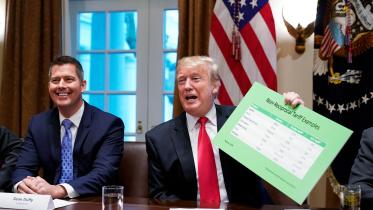 ট্রাম্প ও ডাফি। ফাইল ছবি: এএফপি