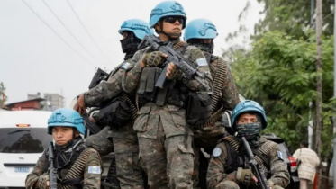 ডিআর কঙ্গোর গোমা শহরে টহল দিচ্ছেন জাতিসংঘের শান্তিরক্ষীরা। ছবি: রয়টার্স