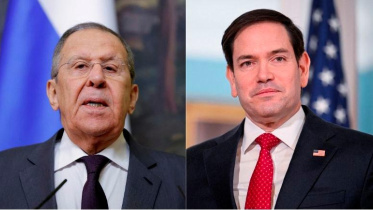 রুশ পররাষ্ট্রমন্ত্রী সের্গেই লাভরভ ও মার্কিন পররাষ্ট্রমন্ত্রী মার্কো রুবিও। ছবি: রয়টার্স