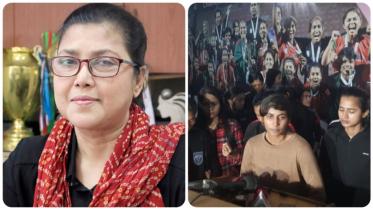 নারী ফুটবলারদের অনুশীলন