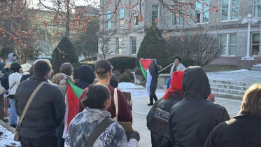 মিসৌরি স্টেট ইউনিভার্সিটির শিক্ষার্থীরা ইসরায়েলি গণহত্যার বিরুদ্ধে প্রতিবাদ জানাচ্ছেন। ফাইল ছবি: সংগৃহীত