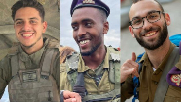 বাম থেকে ডানে: তিন নিহত ইসরায়েলি সেনা কমব্যাট মেডিক স্টাফ সার্জেন্ট লিওর স্টেইনবার্গ (২০), কমব্যাট মেডিক স্টাফ সার্জেন্ট ওফেক বারহানা (২০) ও স্কোয়াড কমান্ডার স্টাফ সার্জেন্ট ওমর ভ্যান গেলডার (২২)। ছবি: আইডিএফের ওয়েবসাইট