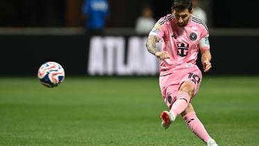 Lionel Messi scores a goal