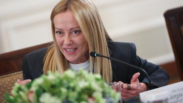 হোয়াইট হাউসে ইতালির প্রধানমন্ত্রী মেলোনি। ছবি: এএফপি