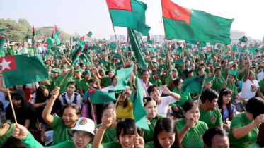 মিয়ানমারের নির্বাচনে জয়ের দাবি করেছে ইউএসডিপি। ফাইল ছবি: সংগৃহীত (২০১৫)