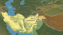 মানচিত্রে তিন প্রতিবেশী দেশ ইরান, আফগানিস্তান ও পাকিস্তান। ফাইল ছবি: সংগৃহীত