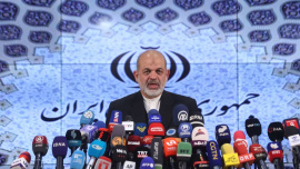 Ahmad Vahidi speaks during a news conference after the parliamentary elections in Tehran, in March 2024