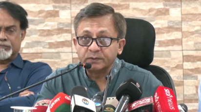 বক্তব্য দিচ্ছেন বাণিজ্যমন্ত্রী খন্দকার আব্দুল মুক্তাদির। ছবি: ভিডিও থেকে নেওয়া